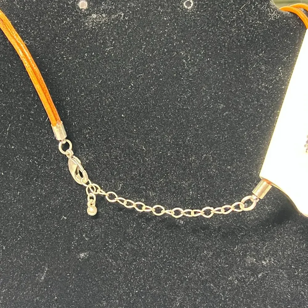 Christopher & Banks CJ Banks Geometric Pendant Necklace. brown Green Silver Gold - Picture 5 of 6